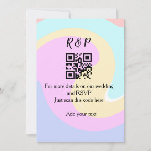Invitación Boda sitio web rsvp q r código añadir nombre texto