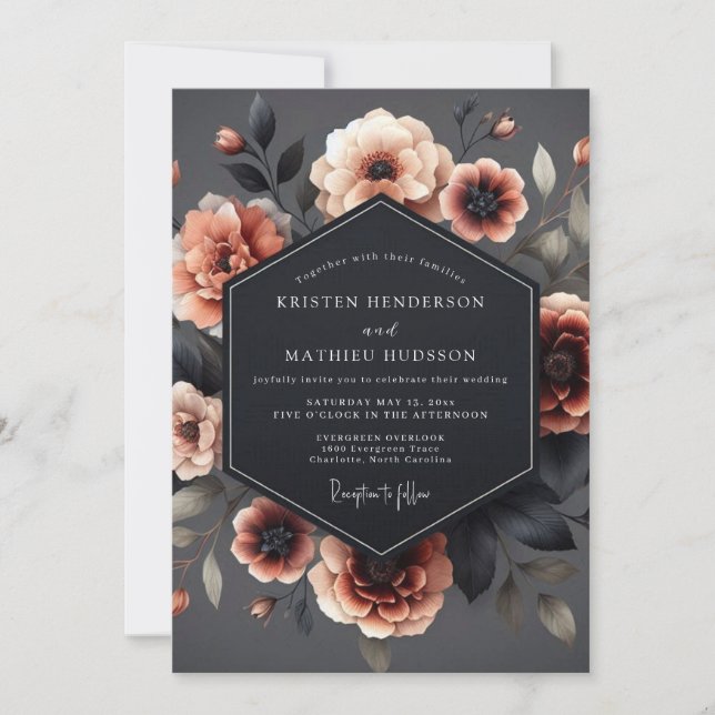 Invitación Boda Slate Blush Chiaroscuro (Anverso)