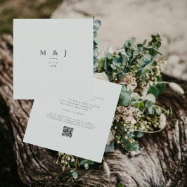 Invitación Boda Sleek y Simple Moderno Sage Square