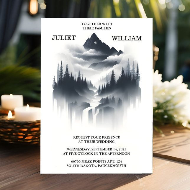 Invitación Boda Smoky Mountain de la Nube de la Lluvia del Rí (Subido por el creador)