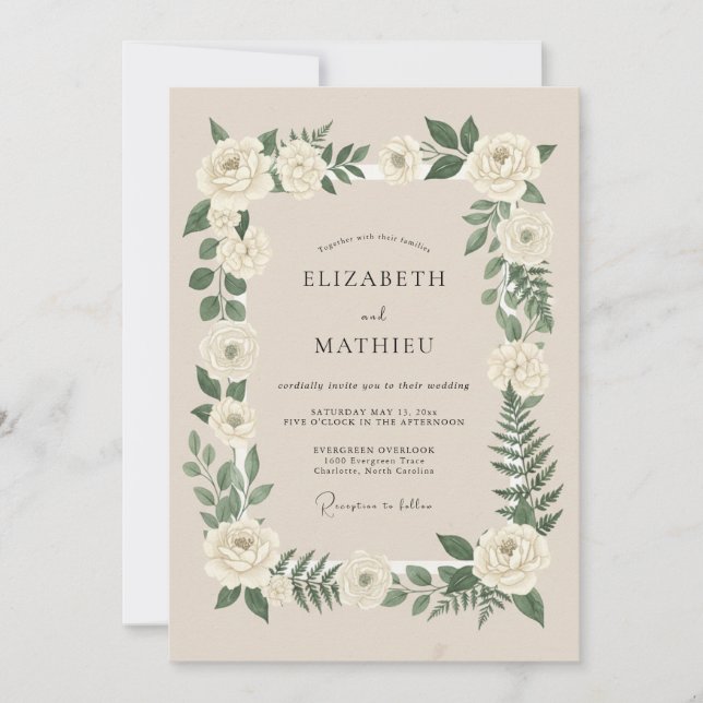 Invitación Boda Sofisticada de Bosque de Arena (Anverso)