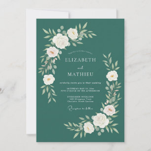 Invitación Boda Sofisticada en el Bosque Verde Esmeralda