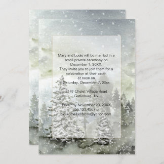 Invitación Boda solo recepción Montañas de nieve de hoja pere