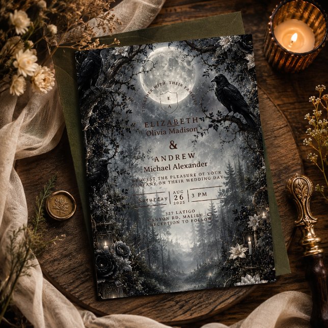 Invitación Boda sombría de bosque gótico (Subido por el creador)
