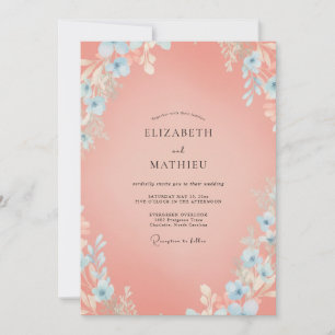 Invitación Boda soñada de salmón en primavera