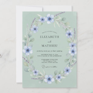 Invitación Boda soñada en bosque verde espuma de mar