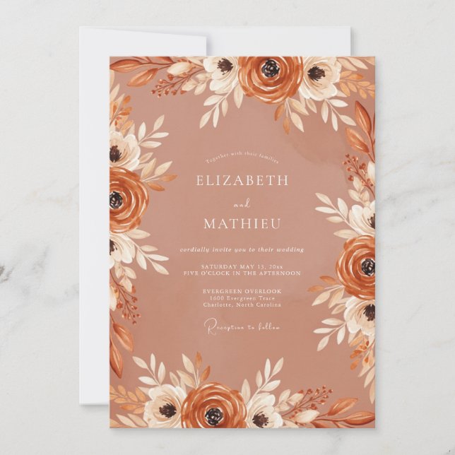 Invitación Boda Soñadora Otoñal Siena (Anverso)