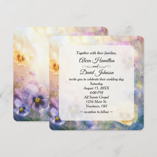 Invitación Boda Soñadora Pensamiento Abstracto (Anverso / Reverso)