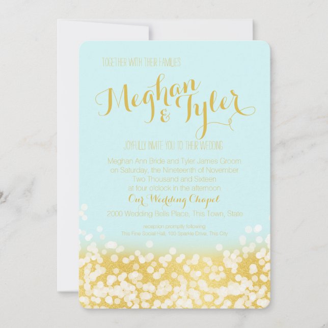 Invitación Boda Sparkle Gold (Anverso)