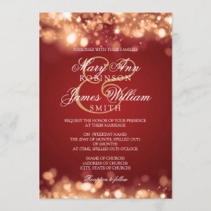 Invitación Boda Sparkling Lights Gold