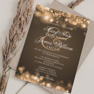Invitación Boda Sparkling Lights Gold