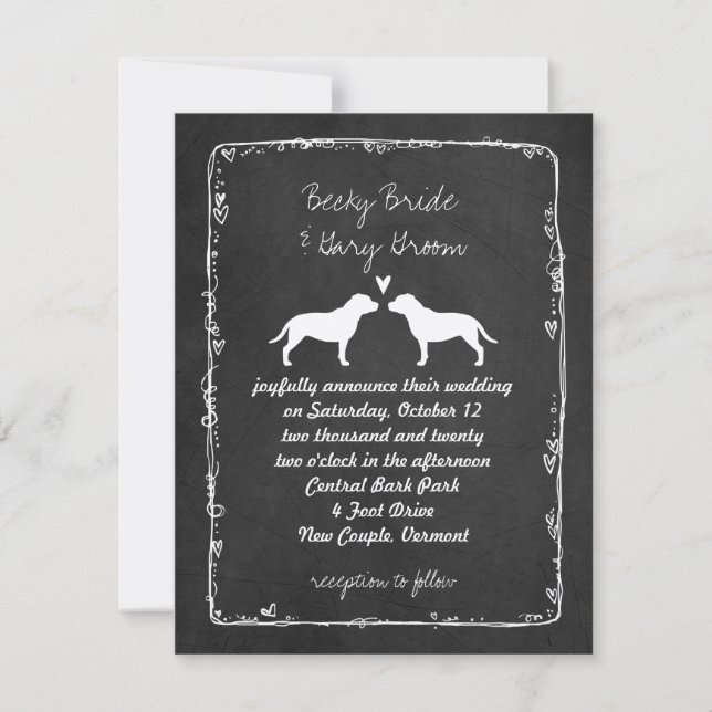 Invitación Boda Staffordshire Bull Terriers (Anverso)