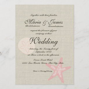 Invitación Boda Starfish Beach and Burlap