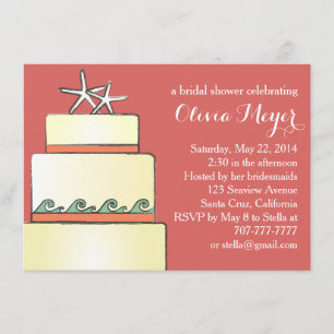 Invitación Boda Starfish Ducha nupcial invita a Coral