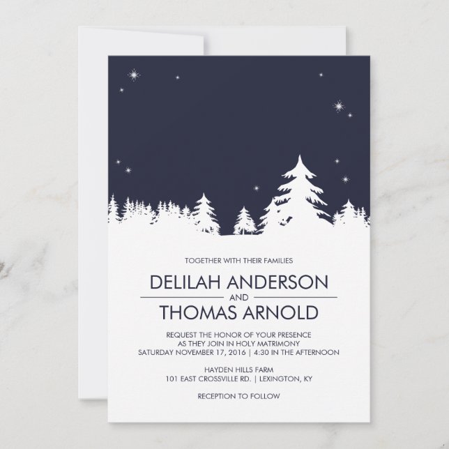 Invitación Boda Starry Winter Nights (Anverso)