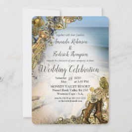 Invitación Boda Steampunk cerca del mar
