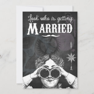 Invitación Boda Steampunk de Pizarra