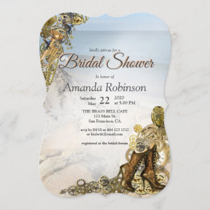 Invitación Boda Steampunk junto a la ducha de marea