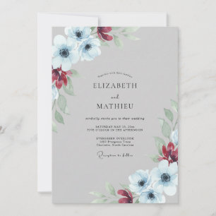 Invitación Boda Steel Crimson Amapola