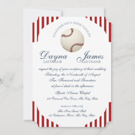Invitación Boda Stripes del Parque de Béisbol