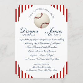 Invitación Boda Stripes del Parque de Béisbol