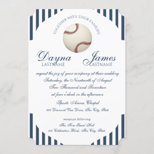 Invitación Boda Stripes del Parque de Béisbol