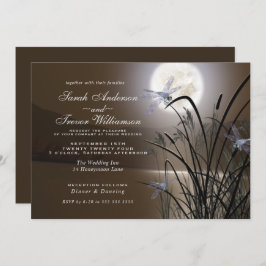 Invitación Boda suave Mocha Llanura de la mosca lúdica comple