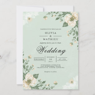 Invitación Boda suavemente dulce de sabor botánico