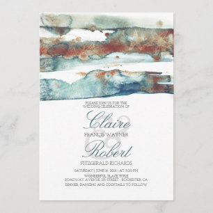 Invitación Boda subacuática del chapoteo de la acuarela de la