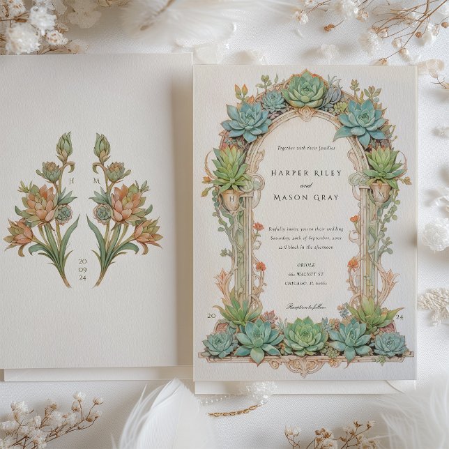 Invitación Boda Succulent Nouveau (Subido por el creador)