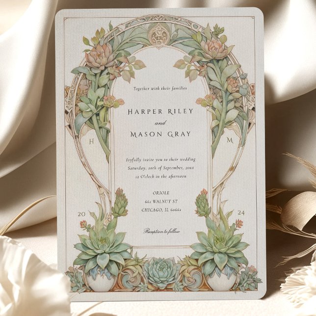 Invitación Boda Succulent Nouveau (Subido por el creador)