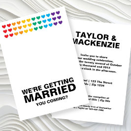 Invitación Boda suena divertido orgullo arcoiris gay