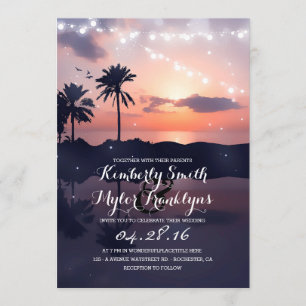Invitación Boda Sunset de las Palmas de la Playa de las luces