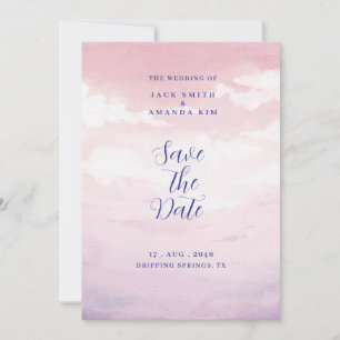 Invitación Boda Sunset impresionante de color de agua Guardar