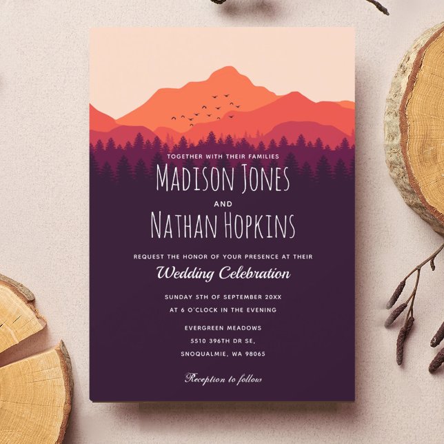 Invitación Boda Sunset Mountain View (Subido por el creador)