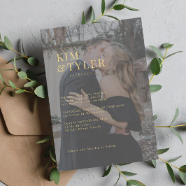 Invitación Boda superpuesto de fotografía de tipografía moder