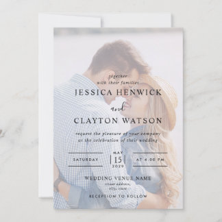 Invitación Boda superpuesto de fotografía moderna
