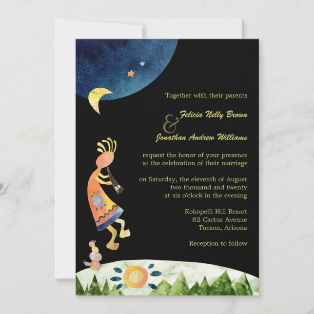 Invitación Boda suroeste de Kokopelli (Anverso)