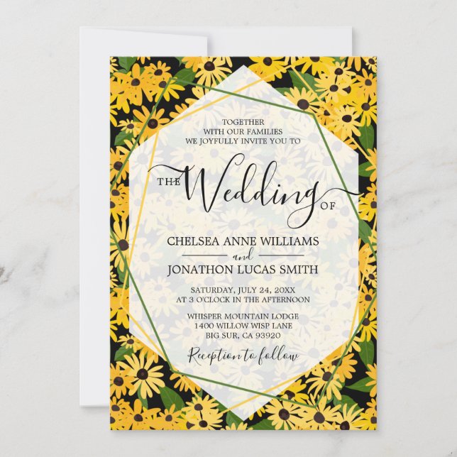 Invitación Boda Susan Oyed Negro (Anverso)