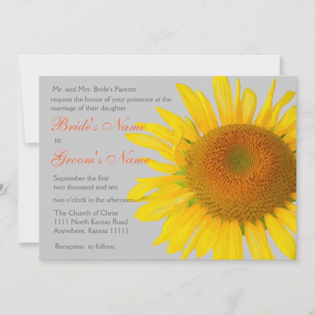 Invitación Boda Susnflower 2 (Anverso)