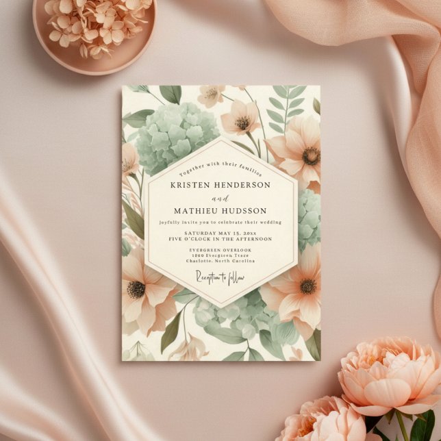 Invitación Boda Susurro Botánico de Melocotón (Subido por el creador)