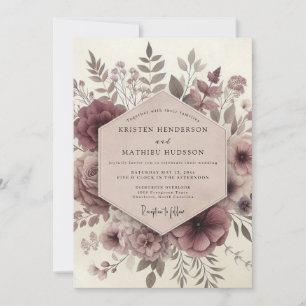 Invitación Boda Susurro Etéreo de Borgoña