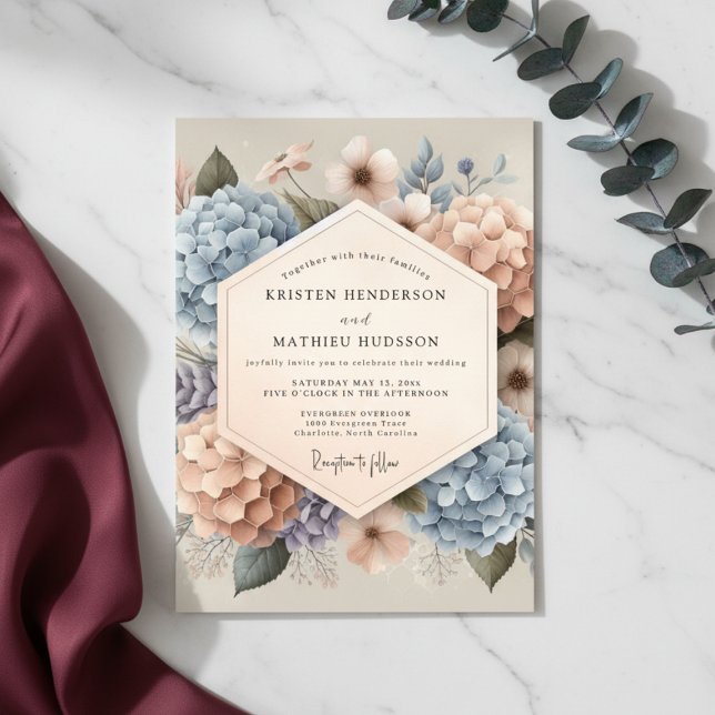 Invitación Boda Susurros Florales Azul Pálido (Subido por el creador)