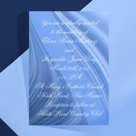 Invitación Boda Swirling Blue Satin