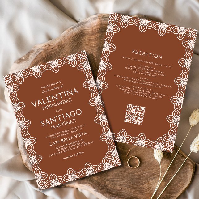 Invitación Boda Talavera Terracotta White Boho (Subido por el creador)