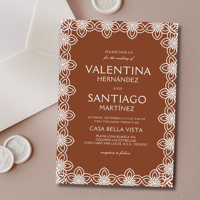 Invitación Boda Talavera Terracotta White Boho (Subido por el creador)