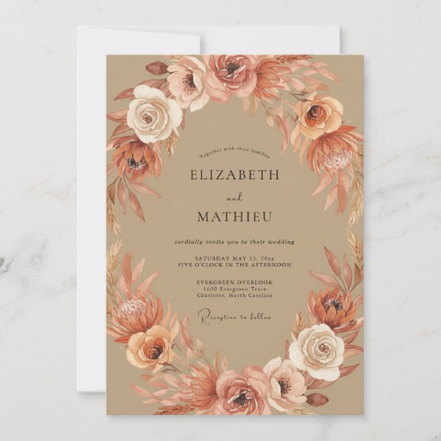 Invitación Boda Tan Artística en el Desierto (Anverso)