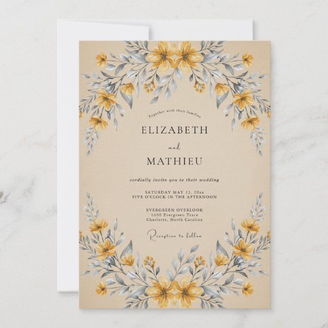 Invitación Boda Tan Vintage del Bosque (Anverso)