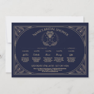 Invitación Boda Tarot Moon Heart Bridal Shower Itinerary