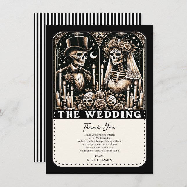 Invitación BODA Tarot Skeletons Bride & Groom (Anverso / Reverso)